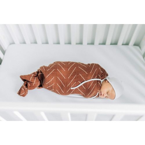  Mebie Baby Rust Mudcloth Muslin Swaddle Blanket