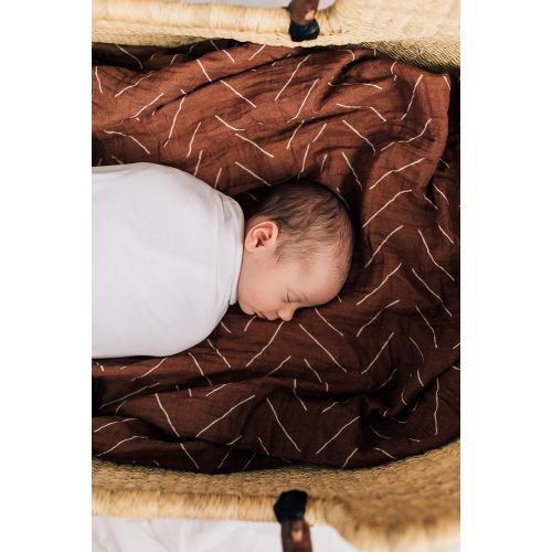  Mebie Baby Rust Mudcloth Muslin Swaddle Blanket