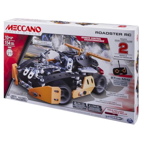  Meccano Erector Roadster RC Model Building Set, 154 Pieces, for Ages 10 and up, STEM Construction Education Toy