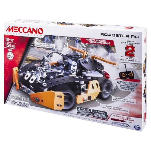  Meccano Erector Roadster RC Model Building Set, 154 Pieces, for Ages 10 and up, STEM Construction Education Toy