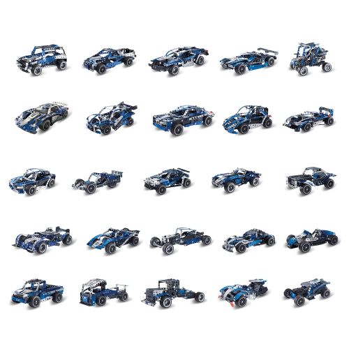  Meccano by Erector, 25-Model Supercar STEM Building Kit with LED Lights, for Ages 10 and Up