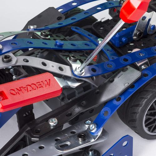  Meccano by Erector, 25-Model Supercar STEM Building Kit with LED Lights, for Ages 10 and Up