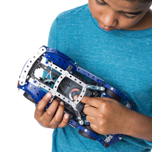  Meccano by Erector, 25-Model Supercar STEM Building Kit with LED Lights, for Ages 10 and Up