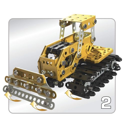  Meccano, 2-in-1 Model Set, Excavator and Bulldozer