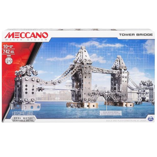  Meccano Tower Bridge Model Building Set, 742 Pieces, For Ages 10+, STEM Construction Education Toy