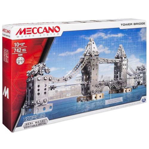  Meccano Tower Bridge Model Building Set, 742 Pieces, For Ages 10+, STEM Construction Education Toy