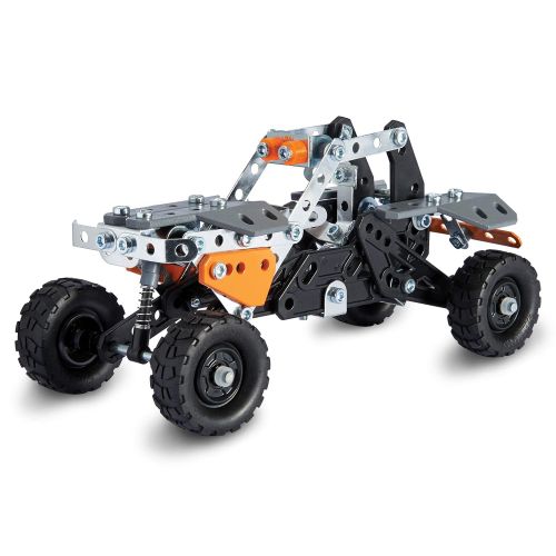  Meccano Erector, 10 in 1 Model Race Truck Building Set, 225 Pieces, for Ages 8 and up, STEM Construction Education Toy