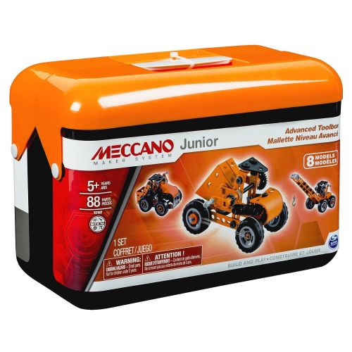  Meccano-Erector Junior Advanced Toolbox, 8 Model Building Kit