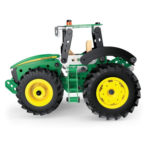  Meccano Erector John Deere 8R Tractor Building Kit with Working Wheels, STEM Engineering Education Toy for Ages 10 & Up