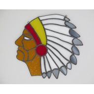 MechanicalGlass Stained Glass Indian Head Suncatcher