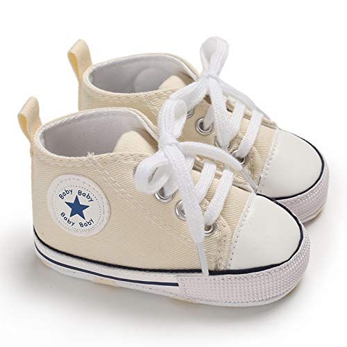  Meckior Save Beautiful Baby Girls Boys Canvas Sneakers Soft Sole High-Top Ankle Infant First Walkers Crib Shoes