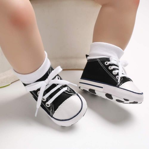  Meckior Save Beautiful Baby Girls Boys Canvas Sneakers Soft Sole High-Top Ankle Infant First Walkers Crib Shoes