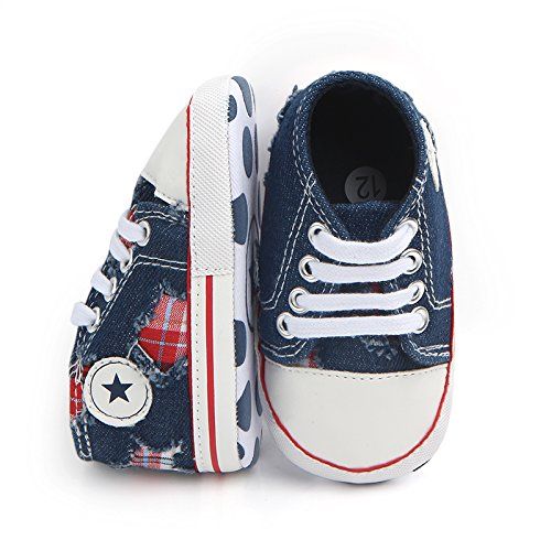  Meckior Save Beautiful Baby Girls Boys Canvas Sneakers Soft Sole High-Top Ankle Infant First Walkers Crib Shoes