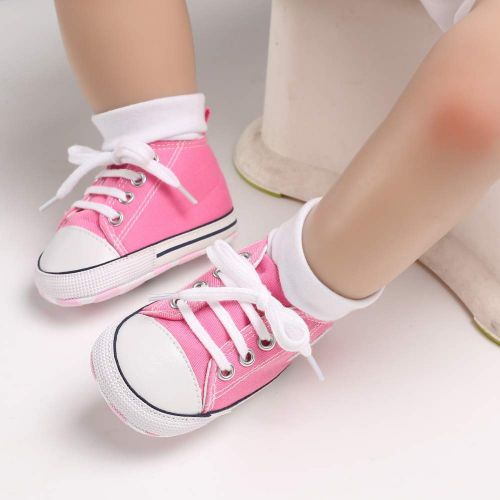  Meckior Save Beautiful Baby Girls Boys Canvas Sneakers Soft Sole High-Top Ankle Infant First Walkers Crib Shoes