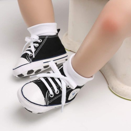  Meckior Save Beautiful Baby Girls Boys Canvas Sneakers Soft Sole High-Top Ankle Infant First Walkers Crib Shoes