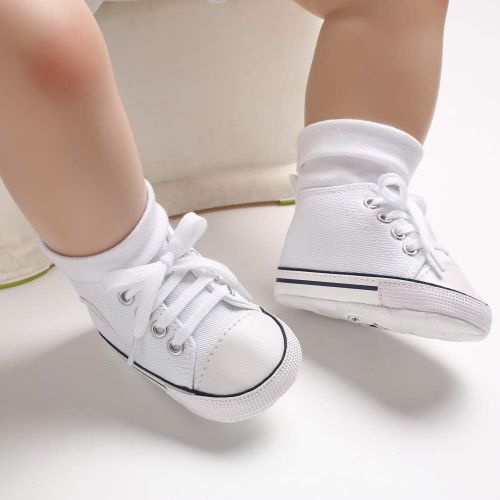  Meckior Save Beautiful Baby Girls Boys Canvas Sneakers Soft Sole High-Top Ankle Infant First Walkers Crib Shoes