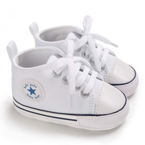  Meckior Save Beautiful Baby Girls Boys Canvas Sneakers Soft Sole High-Top Ankle Infant First Walkers Crib Shoes