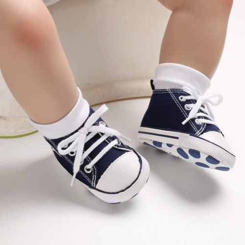  Meckior Save Beautiful Baby Girls Boys Canvas Sneakers Soft Sole High-Top Ankle Infant First Walkers Crib Shoes