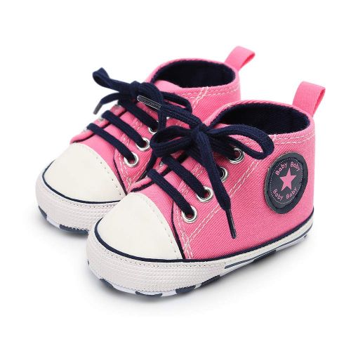  Meckior Save Beautiful Baby Girls Boys Canvas Sneakers Soft Sole High-Top Ankle Infant First Walkers Crib Shoes