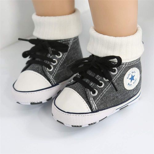  Meckior Save Beautiful Baby Girls Boys Canvas Sneakers Soft Sole High-Top Ankle Infant First Walkers Crib Shoes