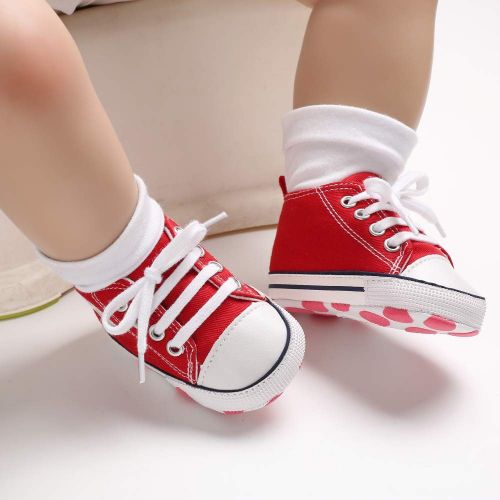  Meckior Save Beautiful Baby Girls Boys Canvas Sneakers Soft Sole High-Top Ankle Infant First Walkers Crib Shoes