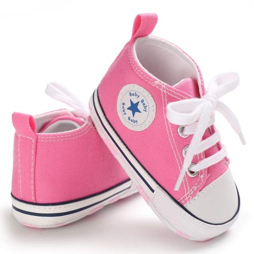  Meckior Save Beautiful Baby Girls Boys Canvas Sneakers Soft Sole High-Top Ankle Infant First Walkers Crib Shoes