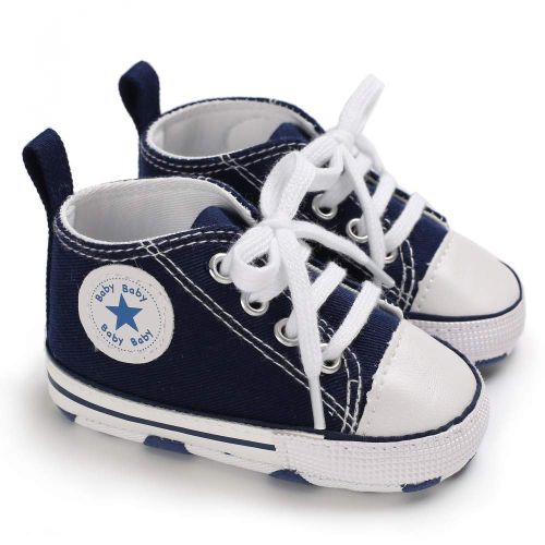  Meckior Save Beautiful Baby Girls Boys Canvas Sneakers Soft Sole High-Top Ankle Infant First Walkers Crib Shoes