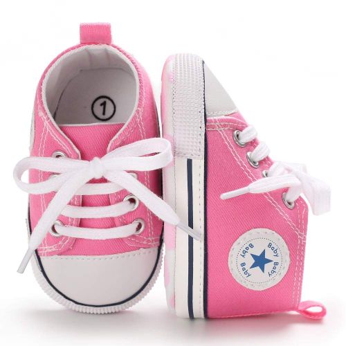  Meckior Save Beautiful Baby Girls Boys Canvas Sneakers Soft Sole High-Top Ankle Infant First Walkers Crib Shoes
