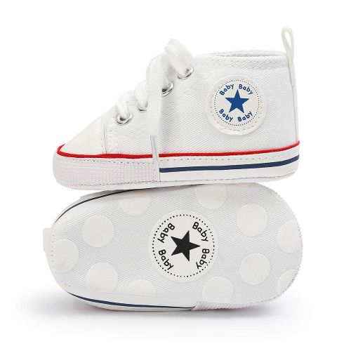  Meckior Save Beautiful Baby Girls Boys Canvas Sneakers Soft Sole High-Top Ankle Infant First Walkers Crib Shoes