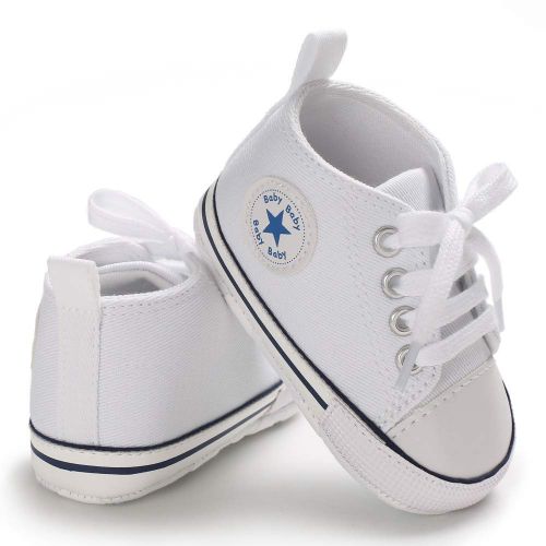  Meckior Save Beautiful Baby Girls Boys Canvas Sneakers Soft Sole High-Top Ankle Infant First Walkers Crib Shoes