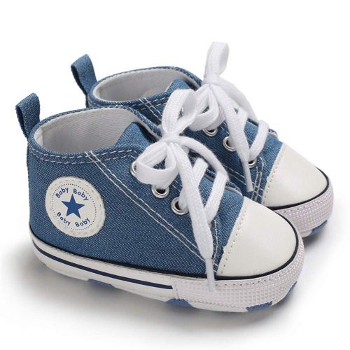  Meckior Save Beautiful Baby Girls Boys Canvas Sneakers Soft Sole High-Top Ankle Infant First Walkers Crib Shoes