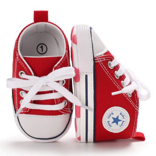  Meckior Save Beautiful Baby Girls Boys Canvas Sneakers Soft Sole High-Top Ankle Infant First Walkers Crib Shoes