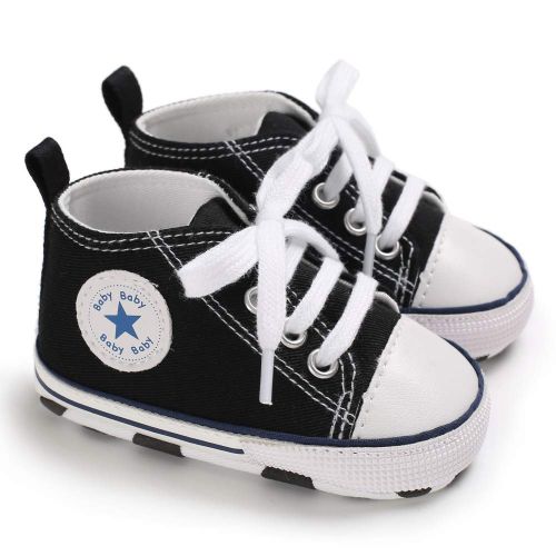  Meckior Save Beautiful Baby Girls Boys Canvas Sneakers Soft Sole High-Top Ankle Infant First Walkers Crib Shoes