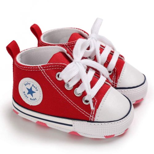  Meckior Save Beautiful Baby Girls Boys Canvas Sneakers Soft Sole High-Top Ankle Infant First Walkers Crib Shoes