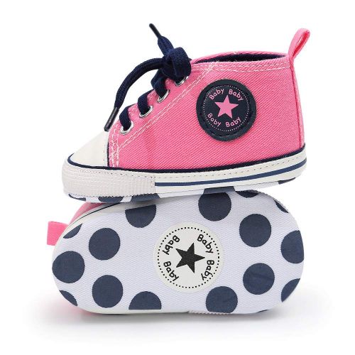  Meckior Save Beautiful Baby Girls Boys Canvas Sneakers Soft Sole High-Top Ankle Infant First Walkers Crib Shoes