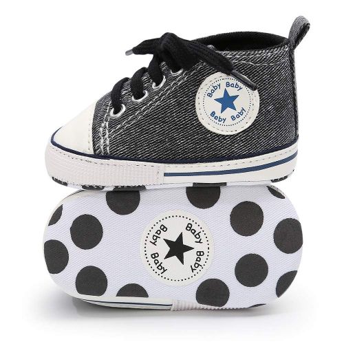  Meckior Save Beautiful Baby Girls Boys Canvas Sneakers Soft Sole High-Top Ankle Infant First Walkers Crib Shoes