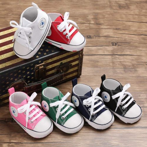  Meckior Save Beautiful Baby Girls Boys Canvas Sneakers Soft Sole High-Top Ankle Infant First Walkers Crib Shoes