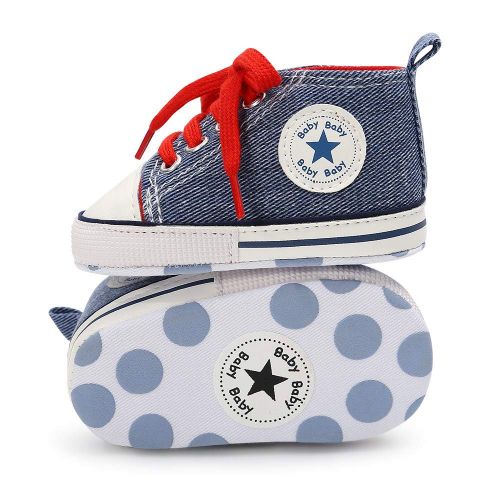  Meckior Save Beautiful Baby Girls Boys Canvas Sneakers Soft Sole High-Top Ankle Infant First Walkers Crib Shoes