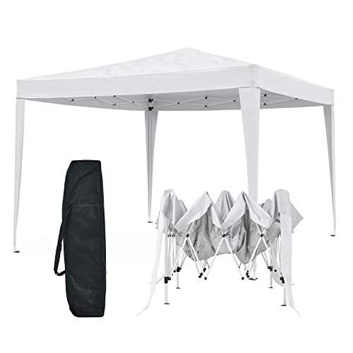  Mecor 10 x 10 Pop Up Canopy Tent, Outdoor Portable Canopy Adjustable Height with Carrying Bag, Waterproof Gazebo for Party, Wedding, Outside Events, White