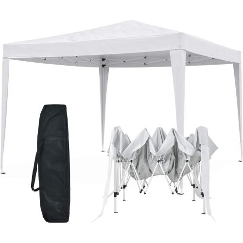  Mecor 10 x 10 Pop Up Canopy Tent, Outdoor Portable Canopy Adjustable Height with Carrying Bag, Waterproof Gazebo for Party, Wedding, Outside Events, White