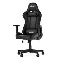 Mecor Gaming Chair Game Racing Ergonomic PU Leather Office Computer Desk Swivel Chair, Backrest Handrail and Seat Height Adjustment with Headrest and Lumbar Support,(Black)