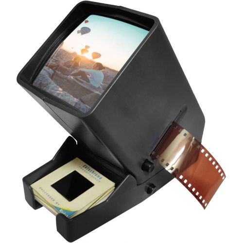  [아마존베스트]Medalight Slide Viewer for 35mm Film Strip, Desk Top Portable LED Lighted Viewing-for Positive Film Negatives,3X Magnification,Battery Operation(USB Power Cable Included)