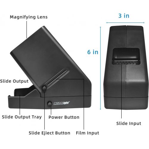  [아마존베스트]Medalight Slide Viewer for 35mm Film Strip, Desk Top Portable LED Lighted Viewing-for Positive Film Negatives,3X Magnification,Battery Operation(USB Power Cable Included)