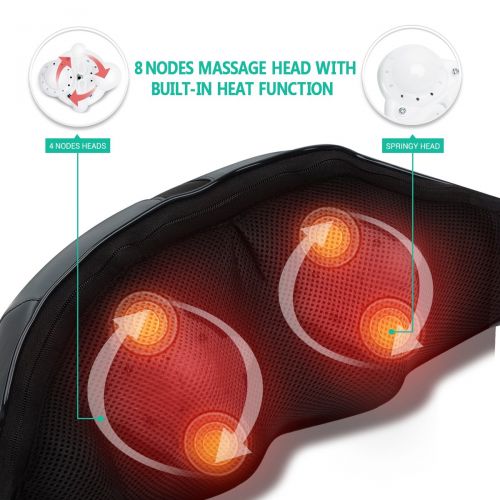  Medcursor Neck and Shoulder Massager, Electric Back Massager Machine with Heat and Speed Control, Deep Shiatsu Kneading Massage for Muscle Pain Relief, Office,Home & Car Use