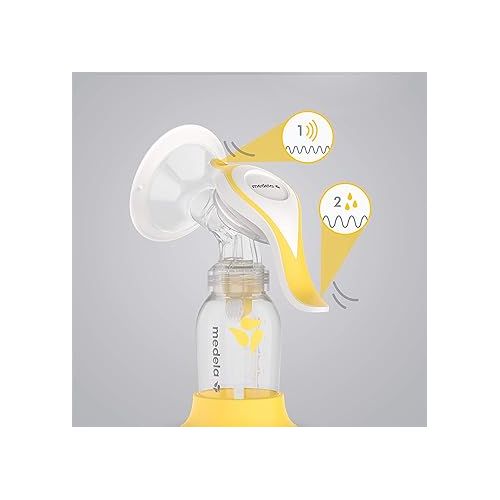 메델라 Medela Manual breast pump with Flex Shields Harmony Single Hand for More Comfort and Expressing More Milk