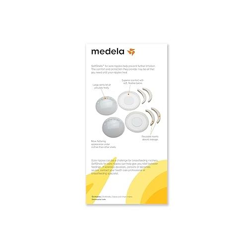 메델라 Medela SoftShells Breast Shells for Sore Nipples for Pumping or Breastfeeding, Discreet Breast Shells, Flexible and Easy to Wear, Made Without BPA