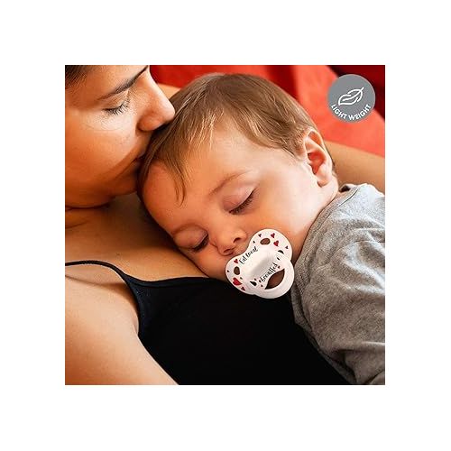 메델라 Medela Baby Pacifier | Day and Night Glow in The Dark | 0-6 Months | 2-Pack, Lightweight | BPA-Free | Supports Natural Suckling | Eat Local and 24/7 Milkbar
