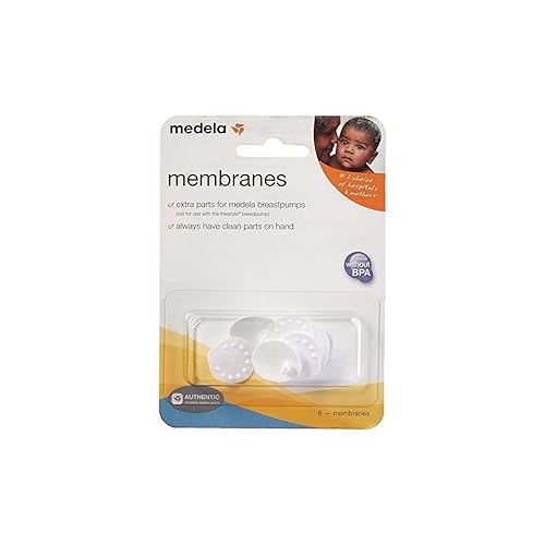 메델라 Medela Spare Membranes, Breast Pump Replacement Parts, Made Without BPA, Authentic Medela Spart Parts, White,6 count(Pack of 1)