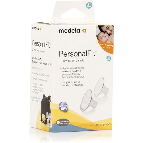 메델라 Medela PersonalFit Breast Shields, 2 Count of Small 21mm Breast Pump Flanges, Authentic Medela Spare Parts, Made Without BPA