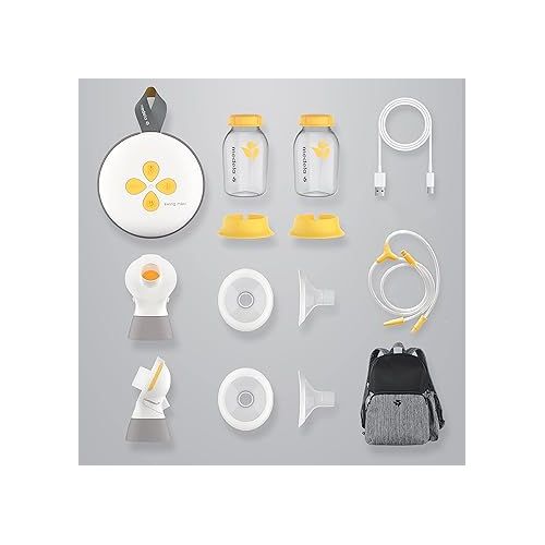 메델라 Medela Breast Pump | Swing Maxi Double Electric | Portable Breast Pump | USB-C Rechargeable | Bluetooth | Closed System | with Carry Bag